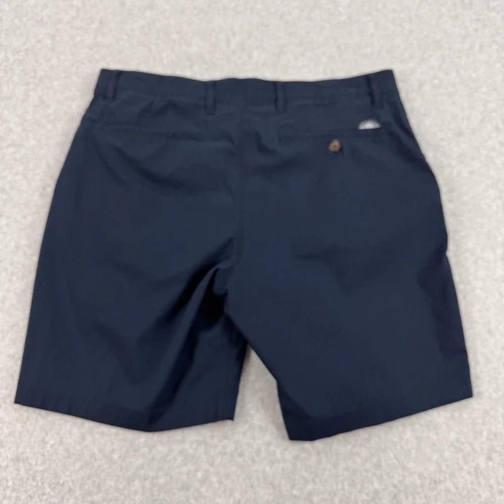 Faherty Reserve Shorts Mens 32 Navy Blue Golf Coolmax Stretch Chino Casual 34x8